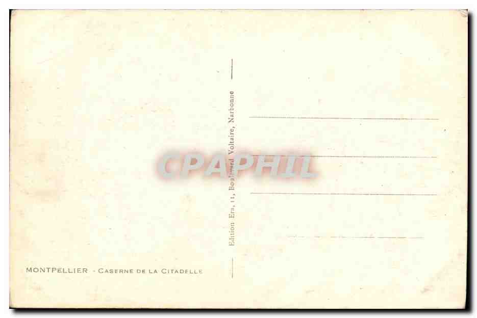 CPA Montpellier Caserne de la Citadelle Militaria — Rückseite
