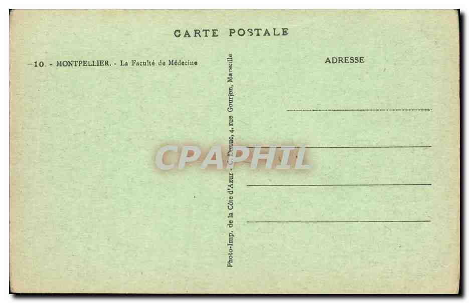 CPA Montpellier La Faculte de Medecine Tramway — Rückseite