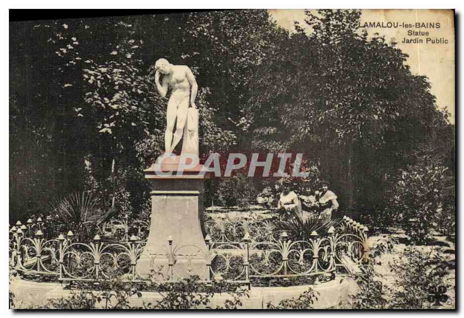 CPA Lamalou les Bains Statue Jardin Public