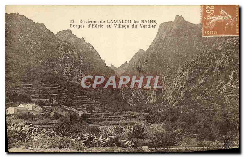 CPA Environs de Lamalou les Bains Groges d Heric et Village du Verdier