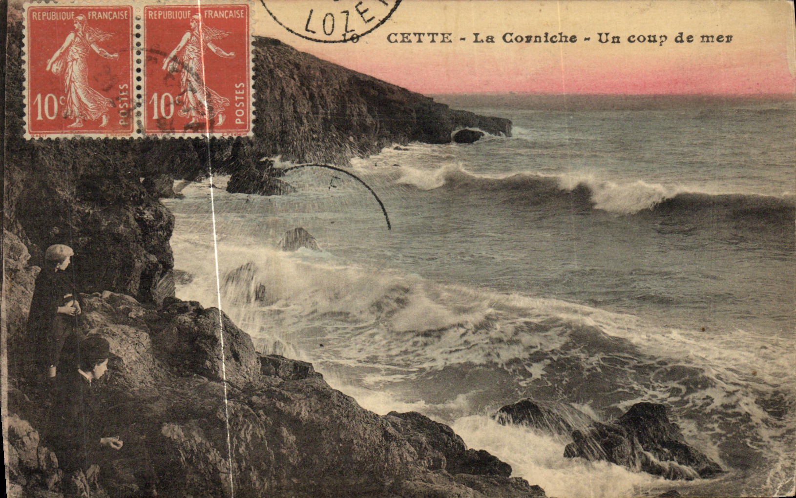 CPA Cette La Corniche Un coup de mer