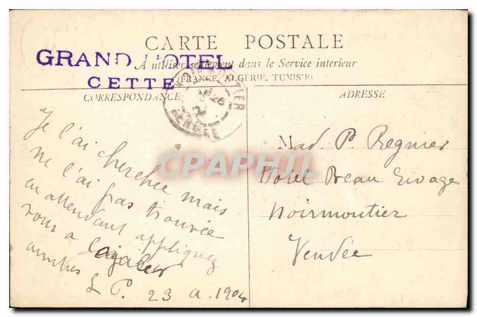 CPA Cette Vue Generale de l Etang du Thau — Rückseite