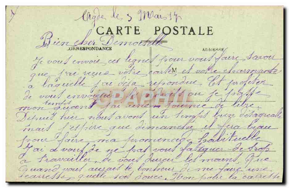 CPA Herault Agde La Plage a L Heure du Bain — Back