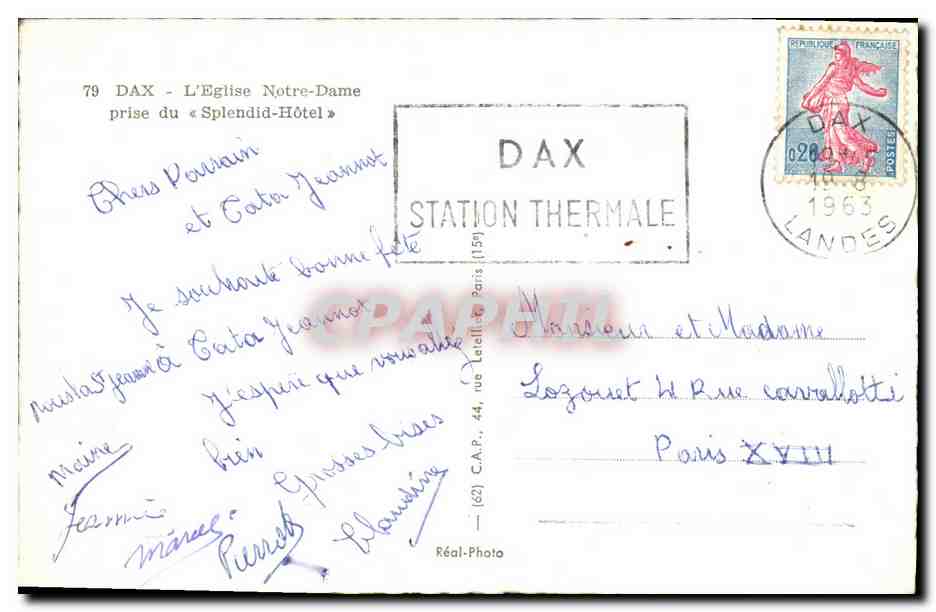 Dax - L'Église Notre-Dame — prise du « Splendid-Hôtel » — C.A.P. (62) Paris — Reverso