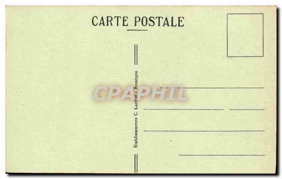 Bourg-de-Sirod (Jura) — La Perte de l'Ain à l'arrivée du Gouffre, vue prise de la Passerelle — Sites Pittoresques de Franche-Comté, n°130 — Reverso