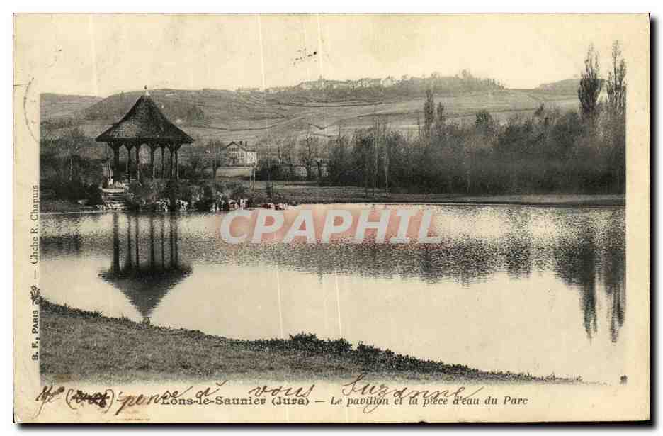 CPA Lons le Saunier La Pavillon et la Piece d eau du Parc