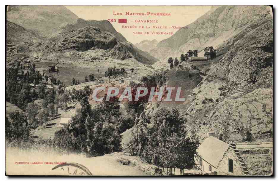 Les Hautes-Pyrénées — Gavarnie — Entrée de la Vallée d'Ossoue vers le Vignemale — Phototypie Labouche, Toulouse