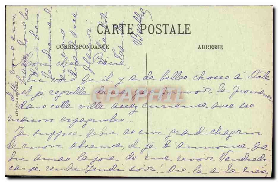 CPA Dole La Tourelle de L Hopital — Rückseite