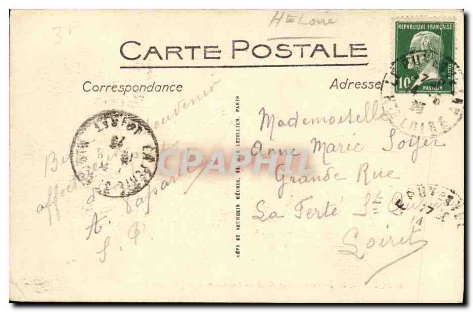 CPA Le Puy la Cathedrale Les Rochers Corneille et Aiguille — Verso