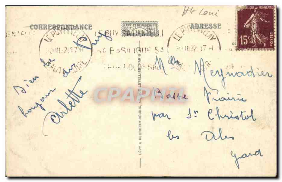 CPA Le Puy Statue Colossale de Notre Dame de France Sur le Rocher Corenille — Verso