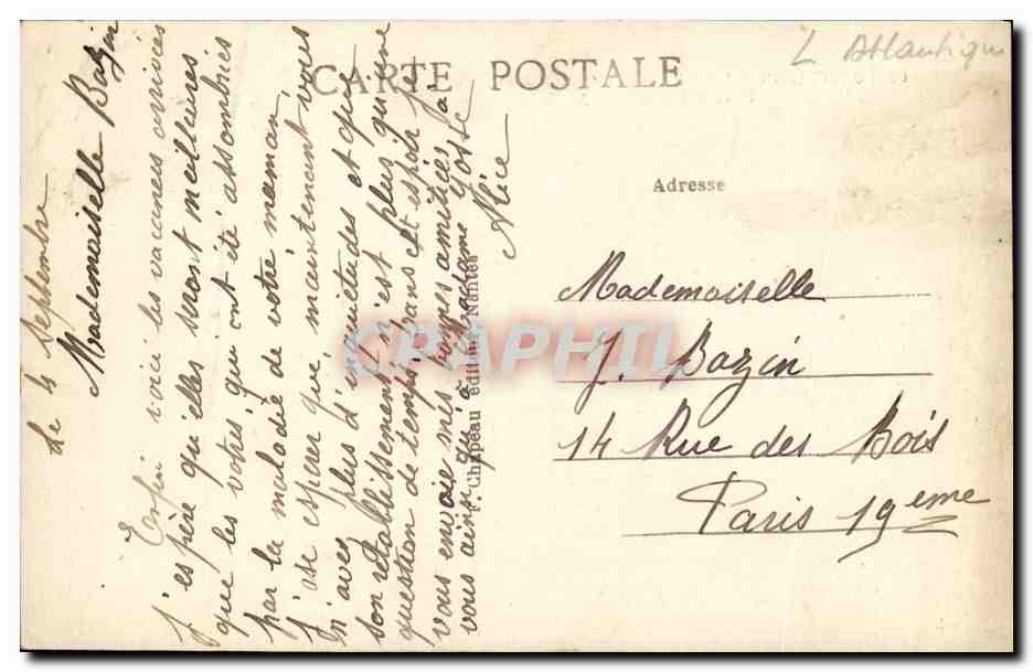 CPA Pornic Rochers de la Cote de Gourmalon et la Pointe Sainte Marle — Rückseite