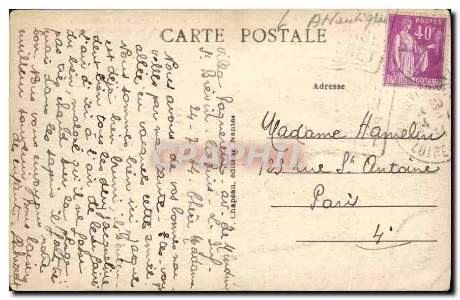 CPA Saint Brevin les Pins Cote et Plage Vers les Dunes d amour — Rückseite