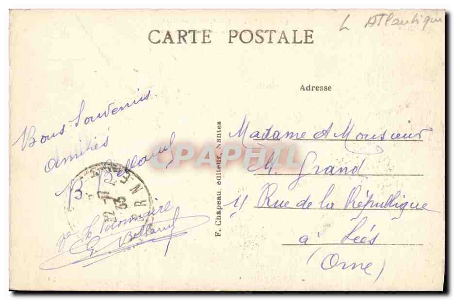 CPA Saint Brevin Les Pins Le Chateau de la Duchesse Anne — Rückseite