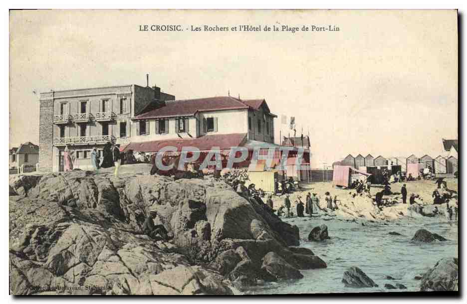 CPA Le Croisic Les Rochers et L Hotel de la Plage de port Lin 