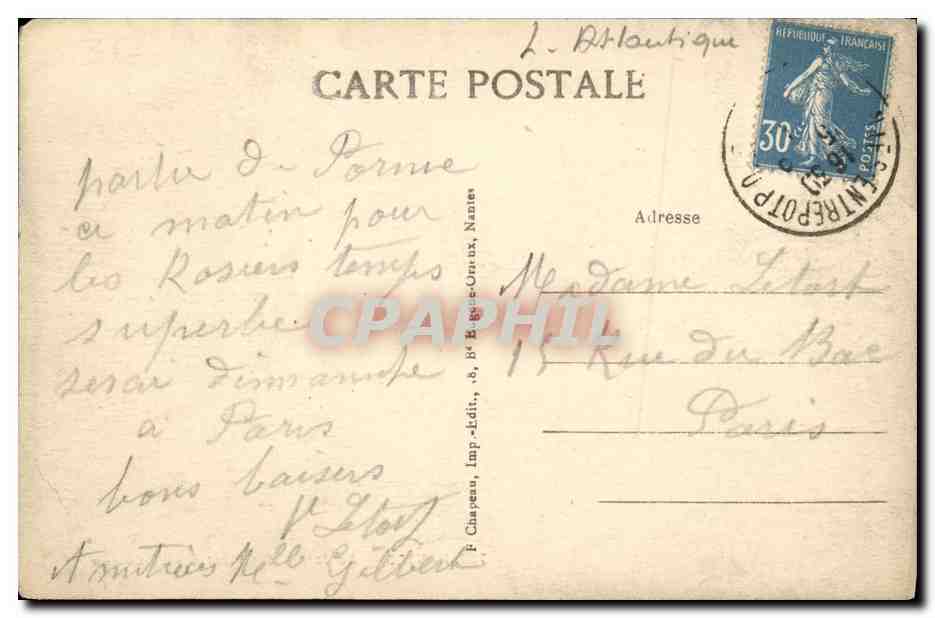 CPA Nantes Au Jardin des Plantes La coulee — Rückseite