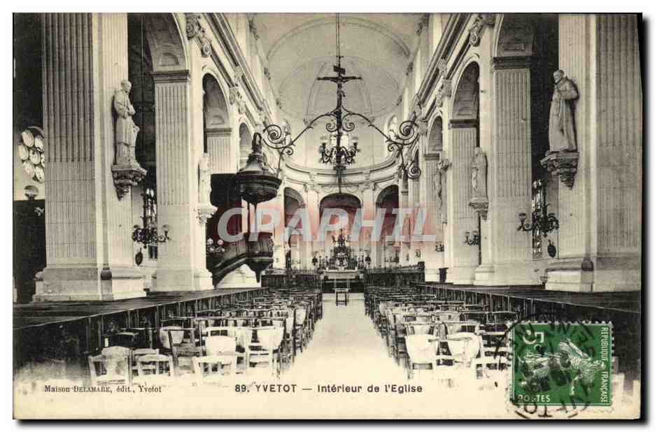 CPA Yvetot Interieur de L Eglise