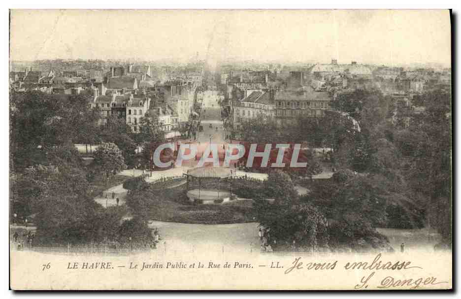 CPA Le Havre La Jardin Public et la Rue de Paris