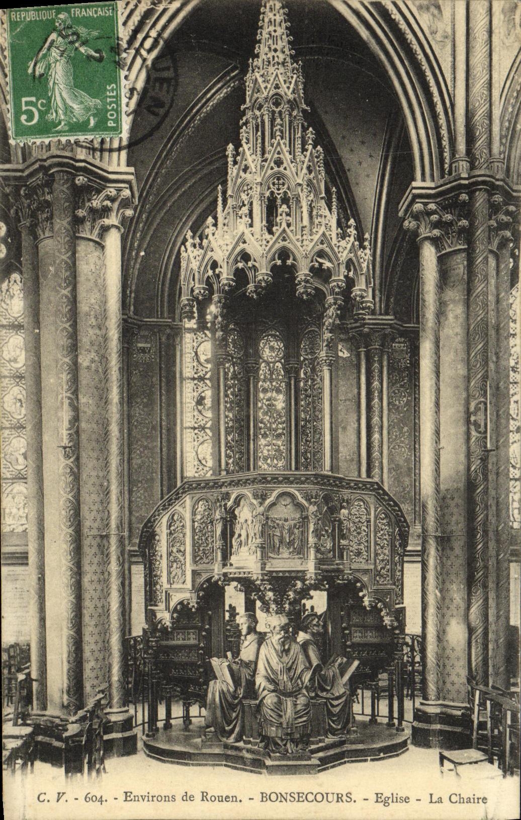 CPA Rouen Bonsecours Eglise La Chaire