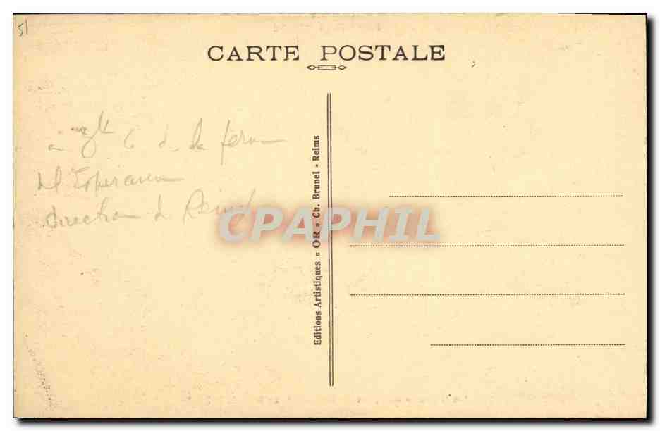 Front de Champagne — Cimetière "Le Bois du Puits" — Éditeur OR, n°31 — Reverso