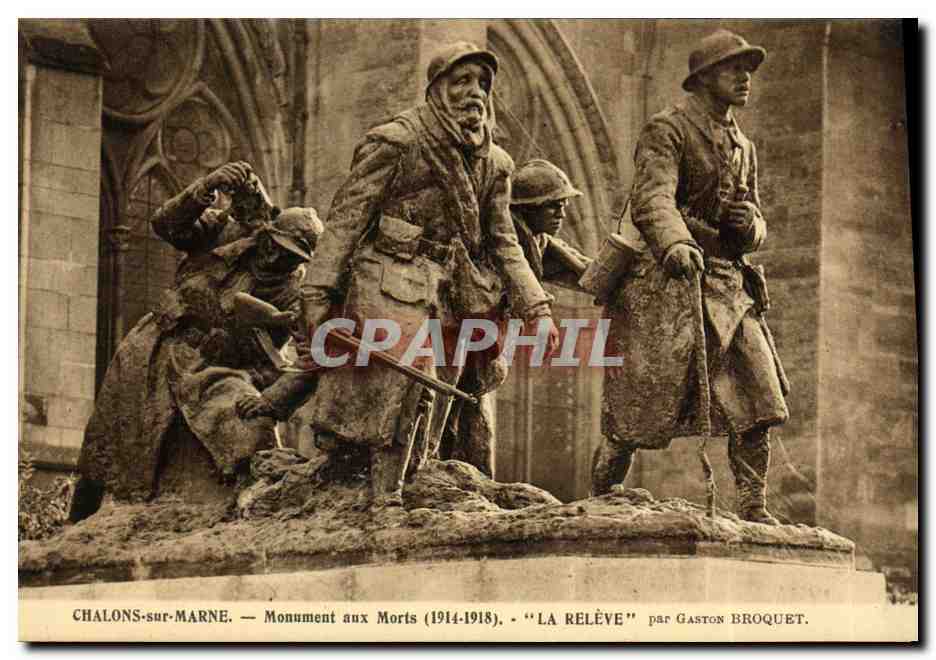 Chalons-sur-Marne — Monument aux Morts (1914-1918) — "La Relève" par Gaston Broquet