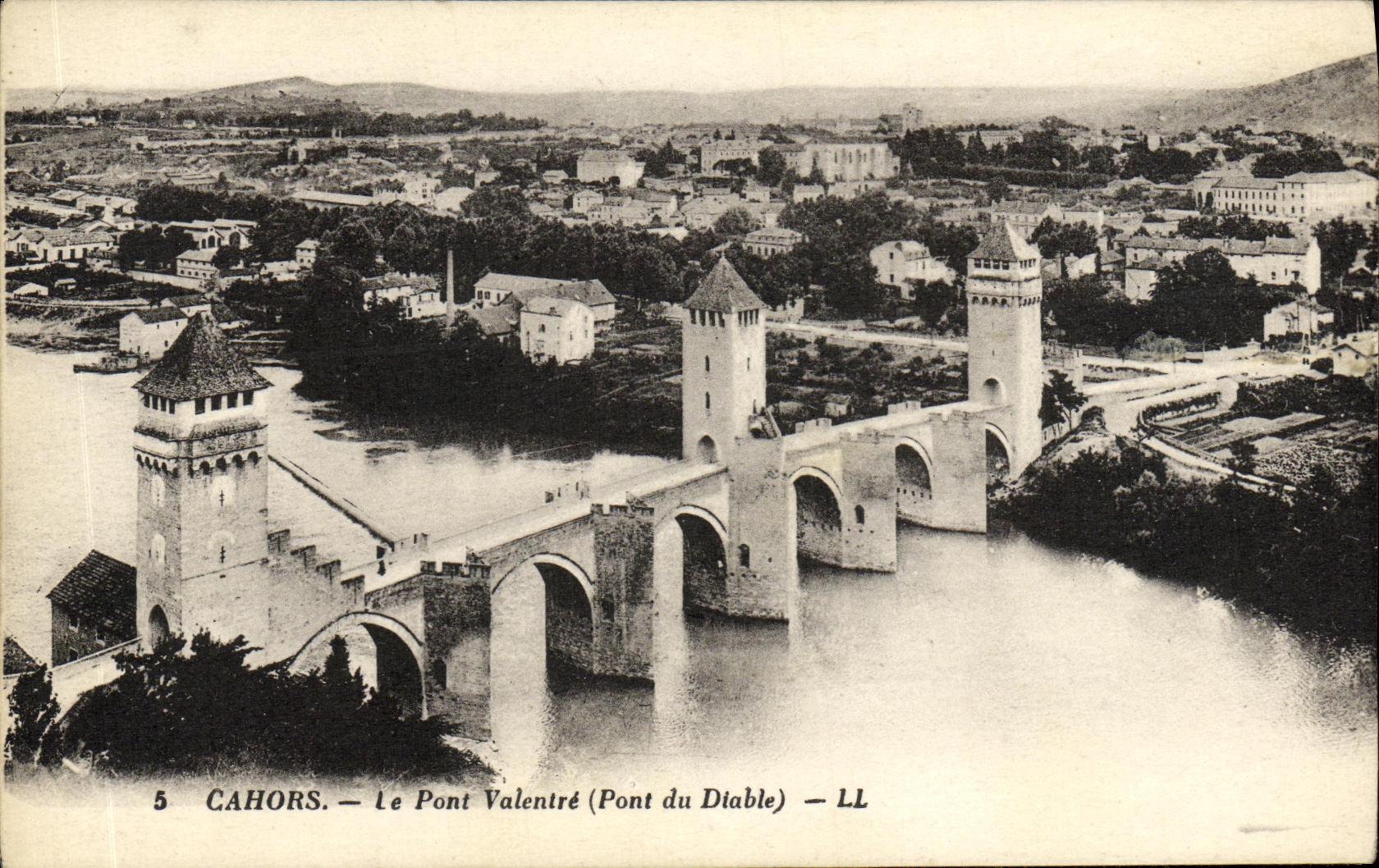 CPA Cahors Le Pont Valentre Pont du dibale