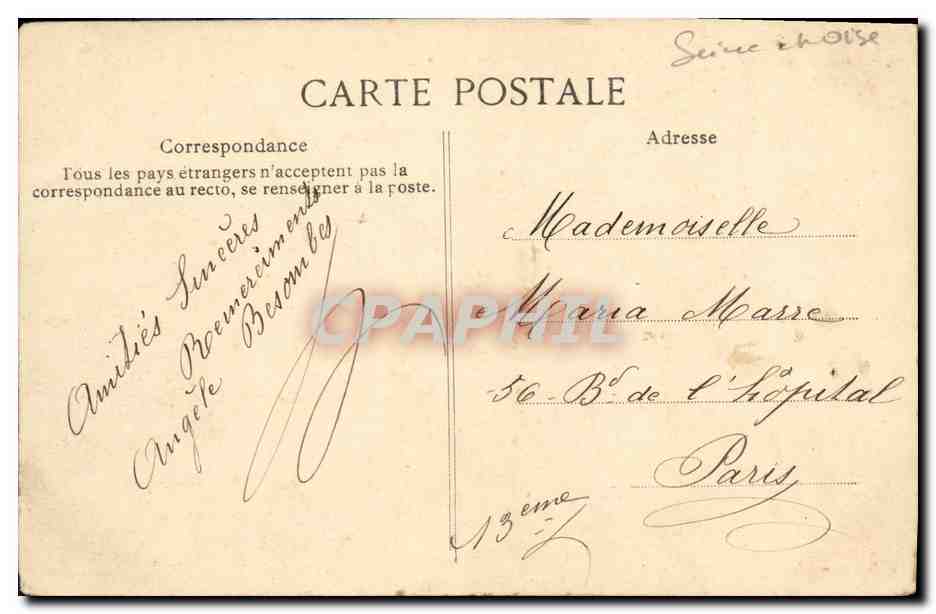 CPA Lonjumeau Pont du Tramway sur l Yvette  — Rückseite