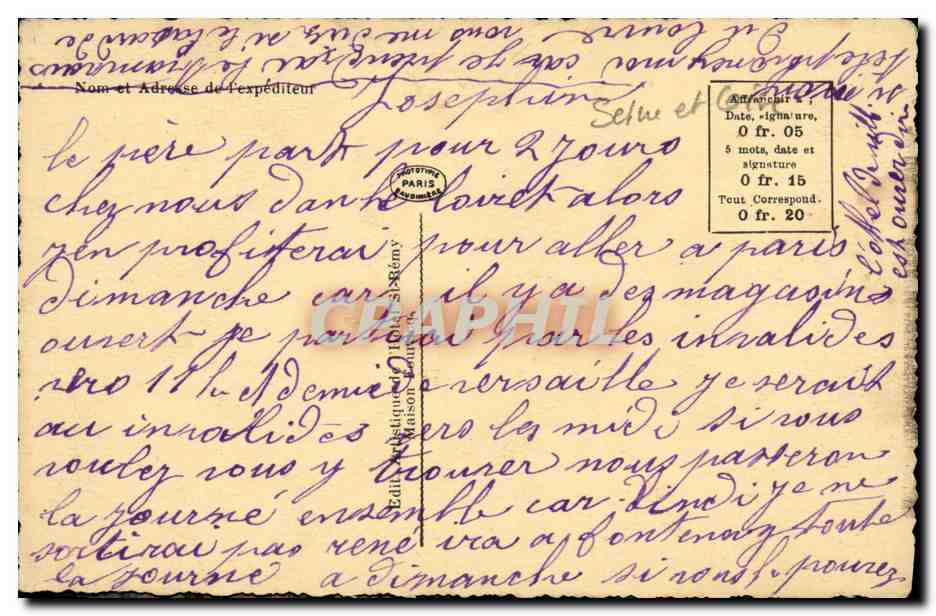 CPA St Remy les Chevreuse La Mairie et les Ecoles — Back