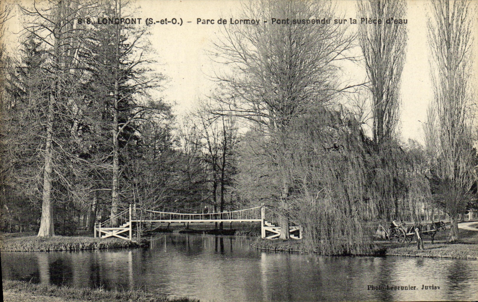 Longpont (S.-et-O.) - Parc de Lormoy - Pont suspendu sur la Pièce d'eau
