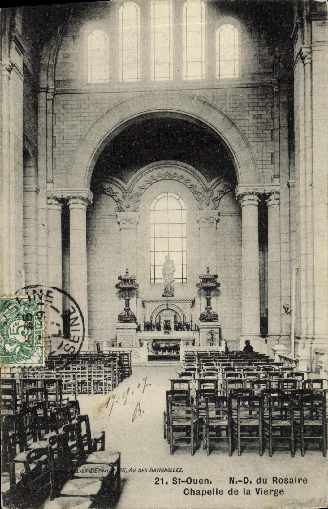 CPA St Ouen ND du Rosaire Chapelle de la Vierge