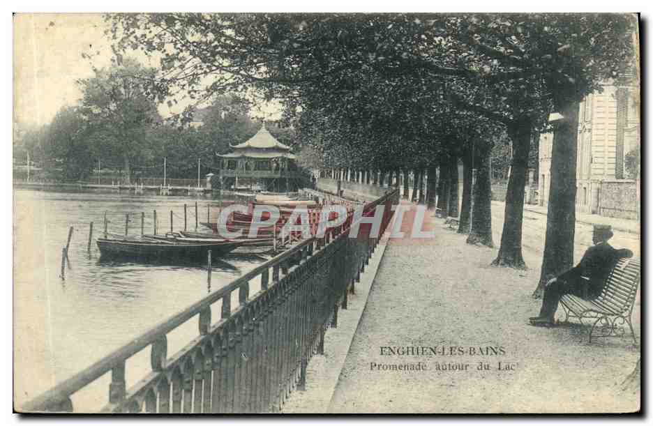 CPA Enghien Les Bains Vue du Lac Rive Gauche