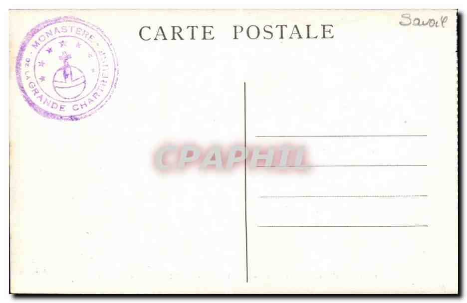 CPA Le Couvent de la Grande Chartreuse La salle du chapitre — Verso