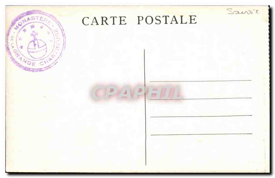 CPA Chartreuse Interieur du Couvent de la Grande Cellule d un Moine — Rückseite