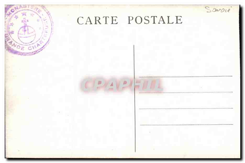 Dauphiné - Couvent de la Grande-Chartreuse - Le Réfectoire — Cl. A.V. n°43 — Verso