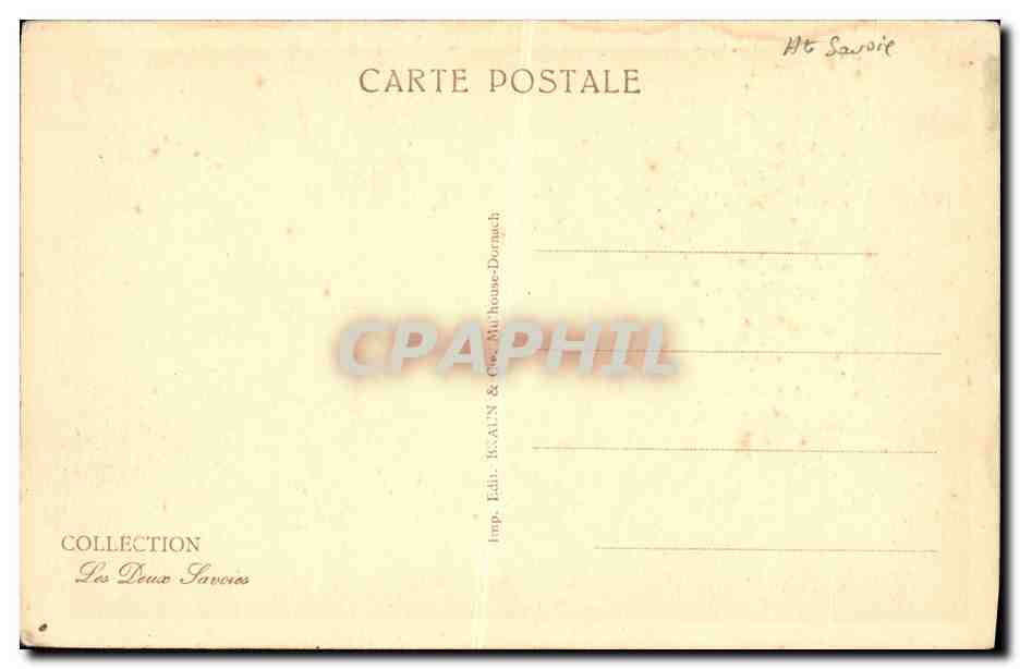 CPA Vacheresse Cascade du Feu Courbe — Rückseite