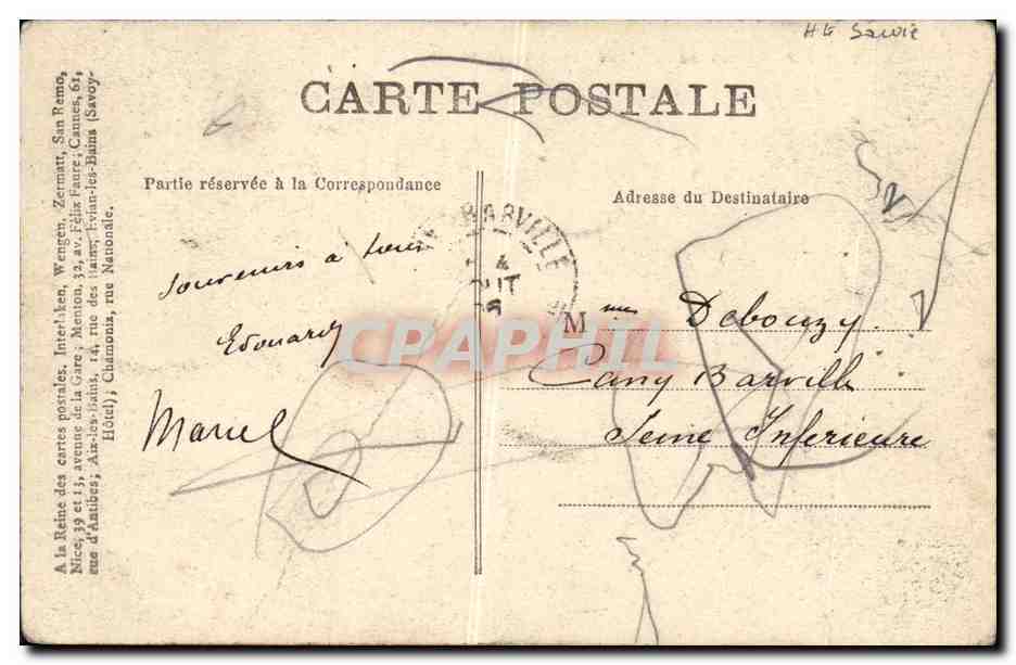 CPA Chamonix Vallee de L Arve et le Mont Blanc — Verso