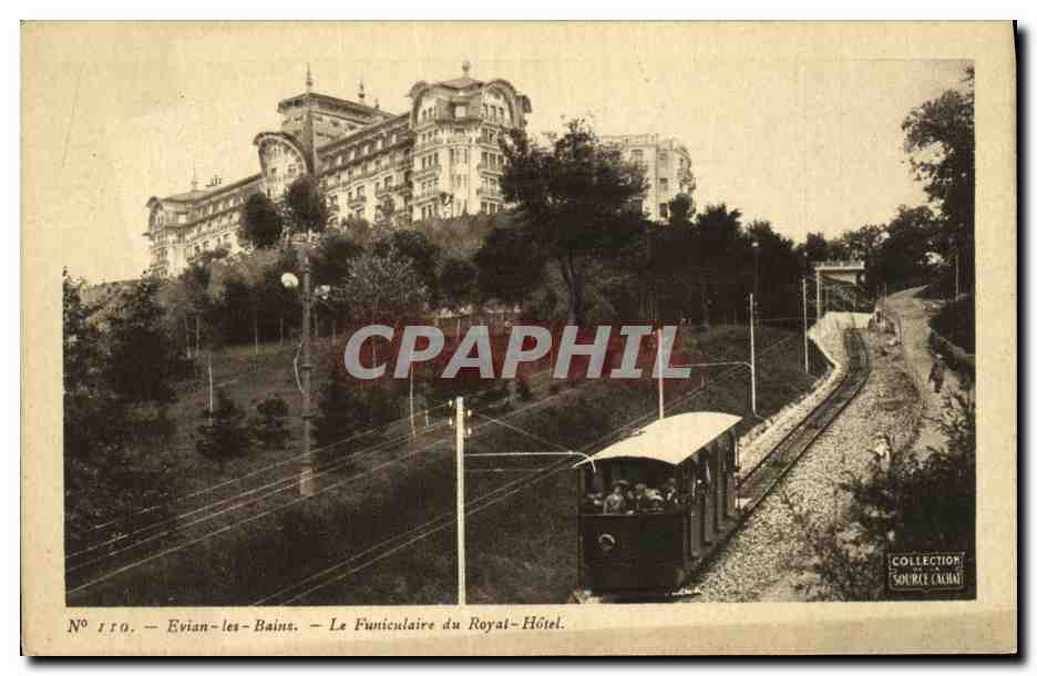 Evian-les-Bains — Le Funiculaire du Royal-Hôtel — Source Cashat, N° 110