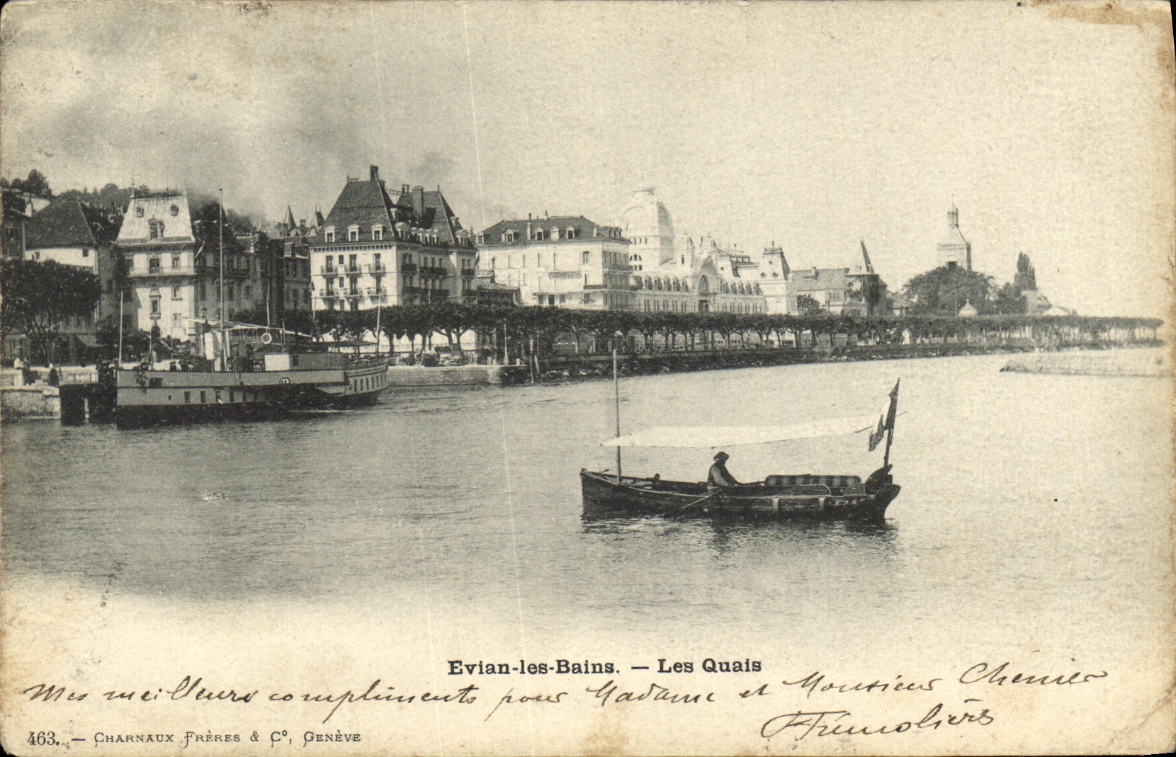 CPA Evian Les Bains Les Quais Bateaux