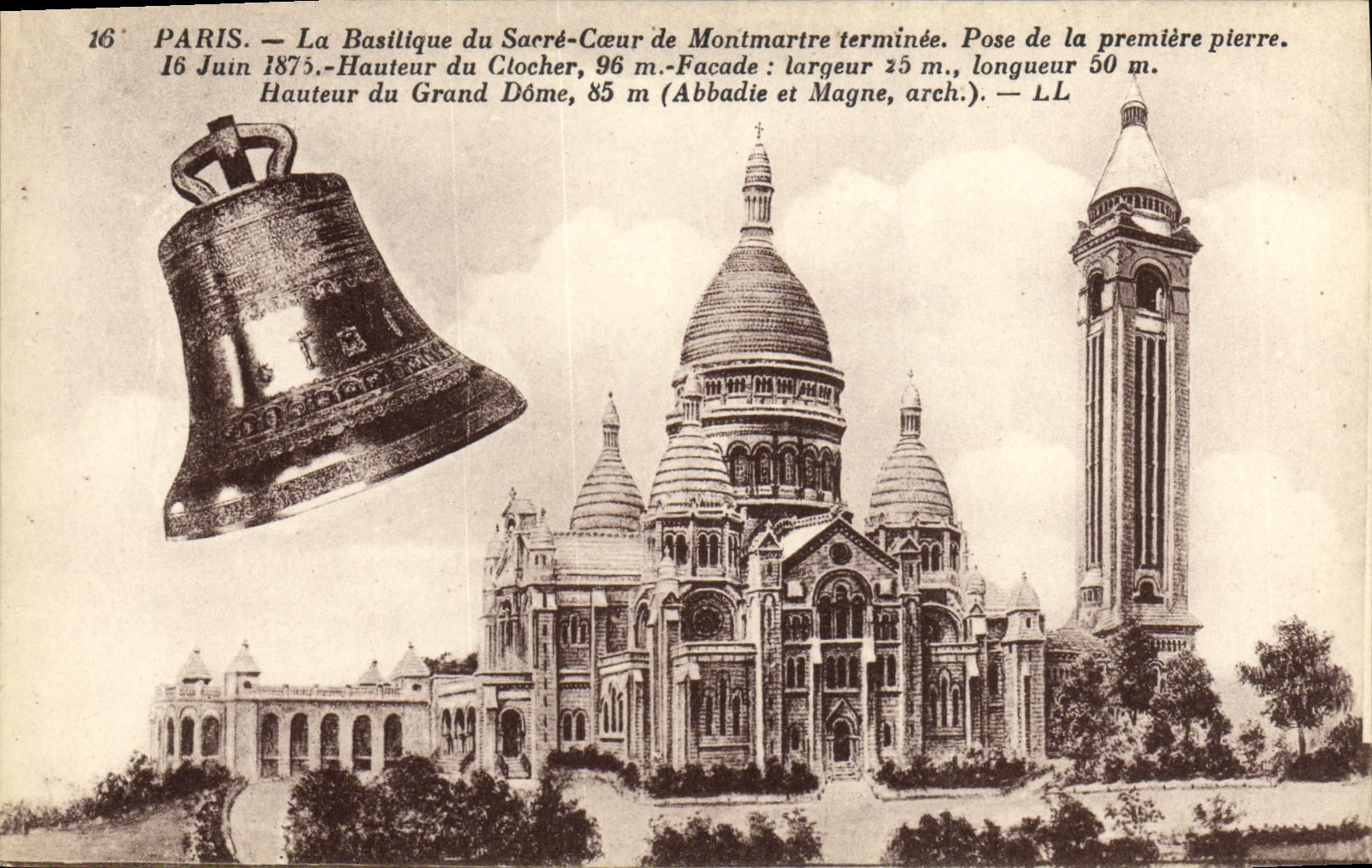 CPA Paris La Basilique du Sacre de Montmartre Cloche 