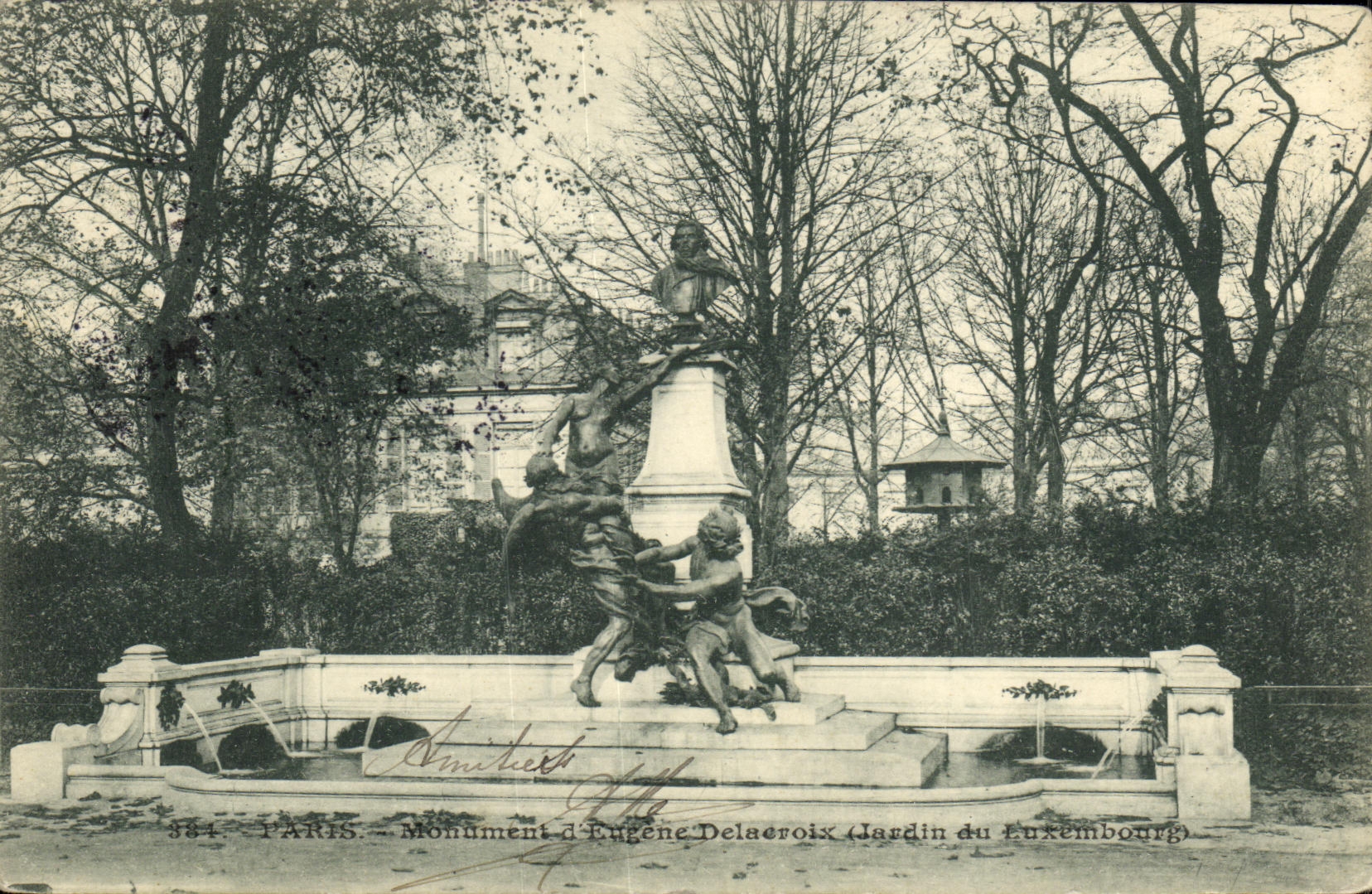 CPA Paris Monument d Eugene Delacroix Jardin du Luxembourg