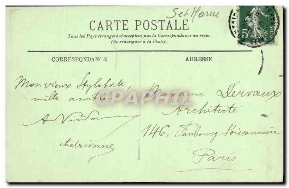 Fontainebleau — El Palacio — Chimenea de Francisco I — Editor: F. G. B. (n° 107) — Reverso