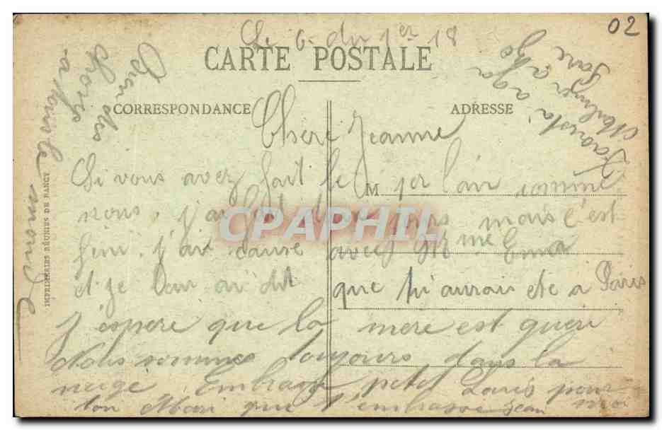 CPA Environs de Villers Cotterets Longpont — Rückseite