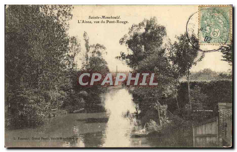 Sainte-Menehould — L'Aisne vue du Pont-Rouge — L. Foucault, Grand Bazar, Sainte-Menehould