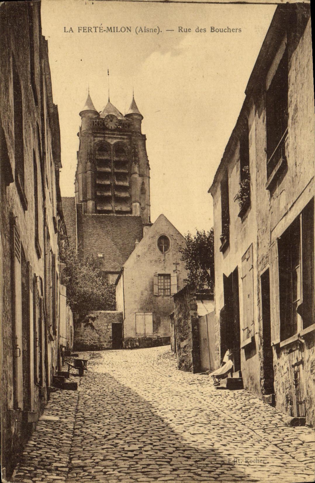 CPA La Ferte Milon Rue des Bouchers