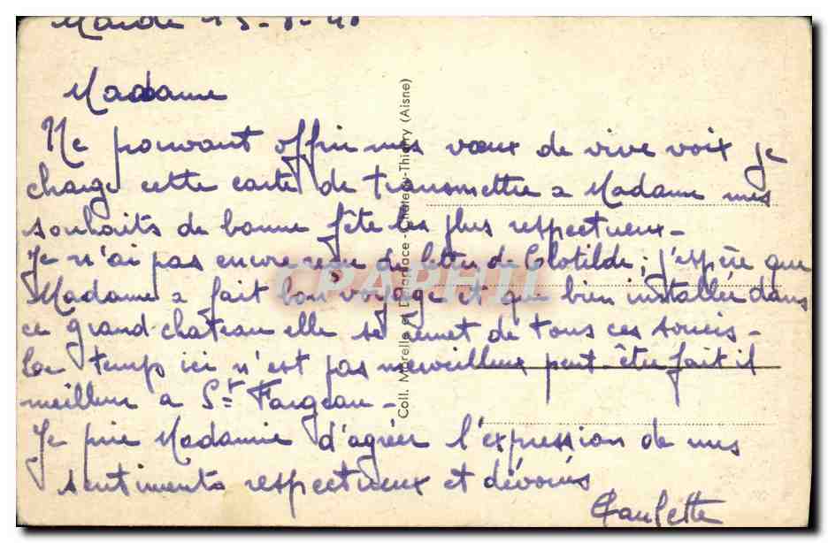 CPA La Ferte Milon Eglise Notre Dame — Achterkant