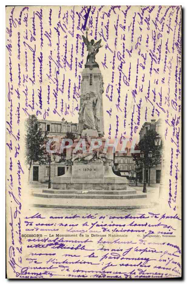 CPA Soissons Le Monument de la Detense Nationale Militaria 
