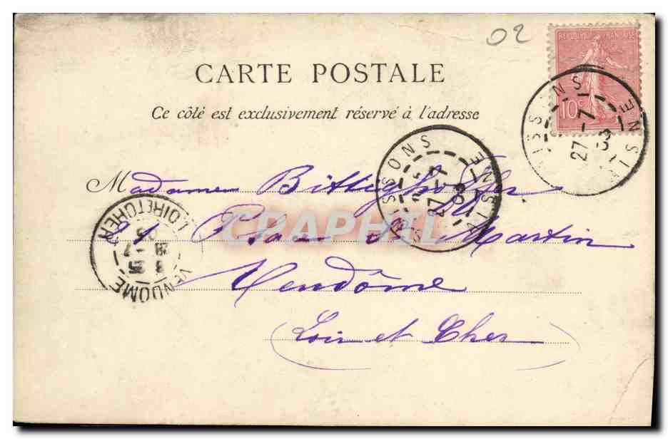 CPA Soissons Le Monument de la Detense Nationale Militaria  — Rückseite