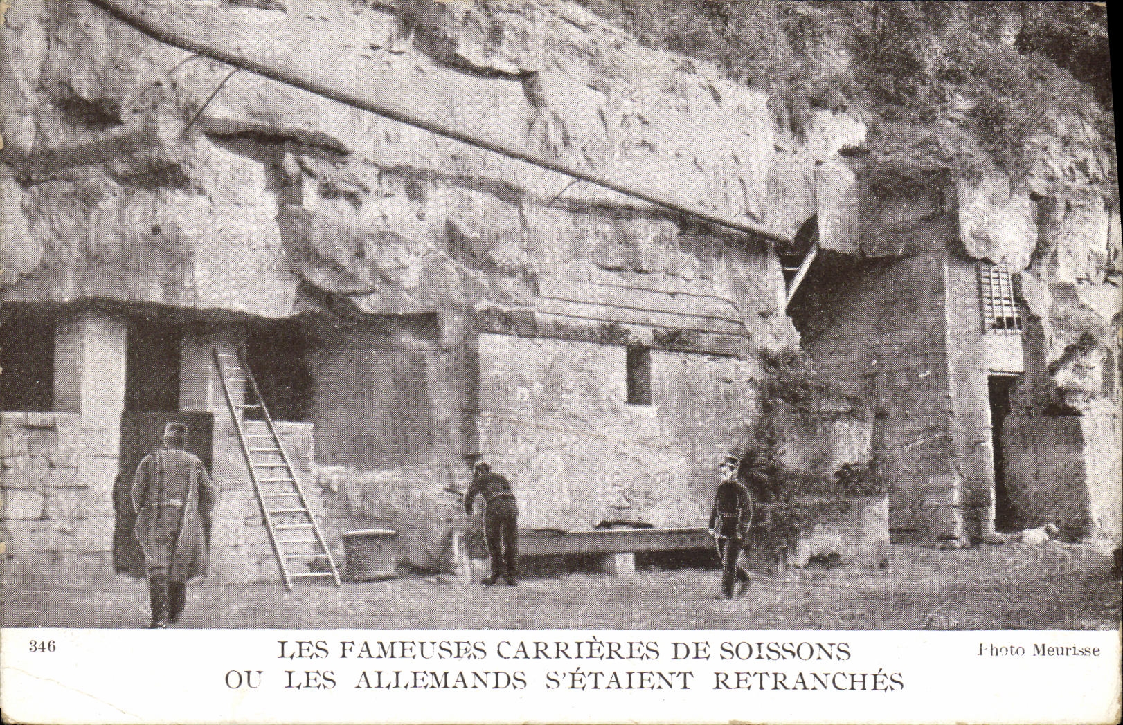 Les fameuses carrières de Soissons — ou les Allemands s'étaient retranchés — Photo Meurisse, n° 346