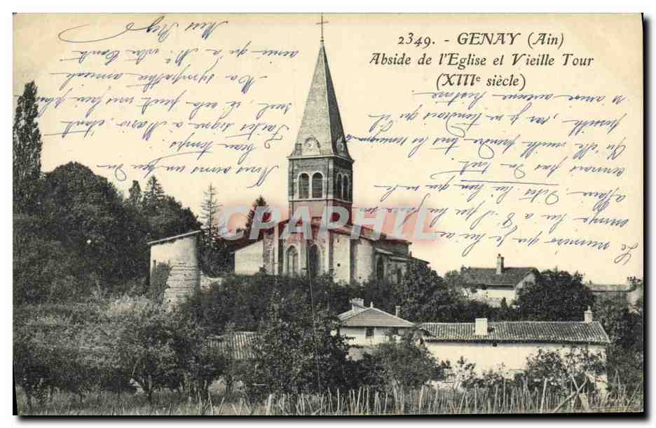 CPA Genay Abside de l Eglise et Vieille Tour 