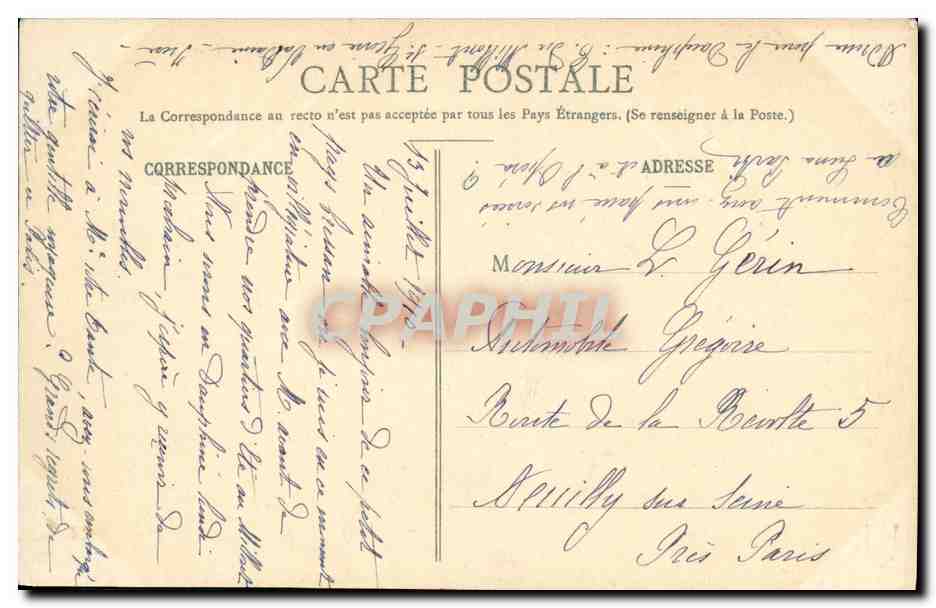 CPA Genay Abside de l Eglise et Vieille Tour  — Rückseite