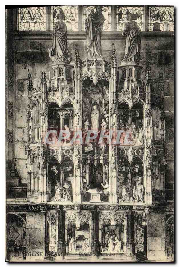 CPA Bourg de Eglise Retable en marbre 